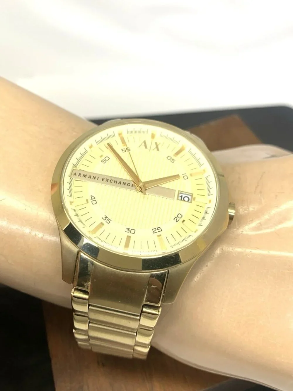 Armani Exchange Men's Watch AX2131 Quartz Gold Stainless Steel 46mm